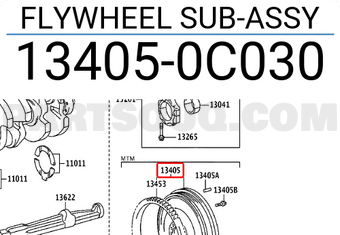 Toyota 134050C030 FLYWHEEL SUB-ASSY