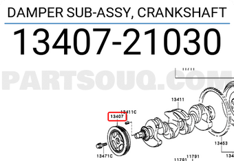 Toyota 1340721030 DAMPER SUB-ASSY, CRANKSHAFT