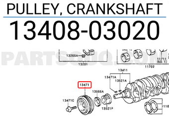 Toyota 1340803020 PULLEY, CRANKSHAFT