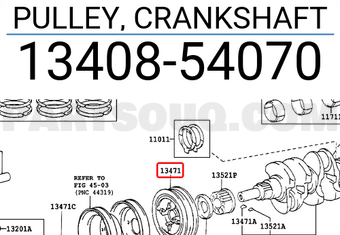 Toyota 1340854070 PULLEY, CRANKSHAFT