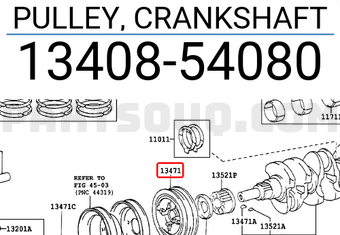 Toyota 1340854080 PULLEY, CRANKSHAFT