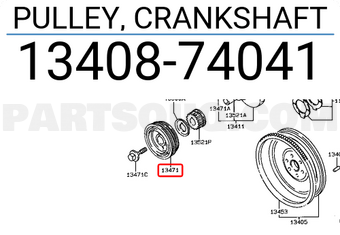 Toyota 1340874041 PULLEY, CRANKSHAFT