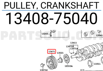 Toyota 1340875040 PULLEY, CRANKSHAFT