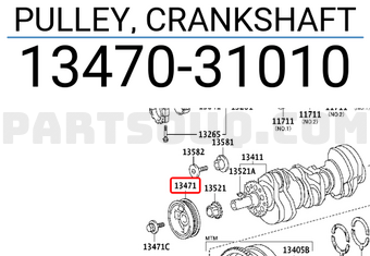 Toyota 1347031010 PULLEY, CRANKSHAFT