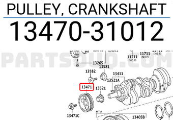 Toyota 1347031012 PULLEY, CRANKSHAFT
