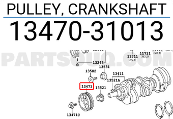 Toyota 1347031013 PULLEY, CRANKSHAFT