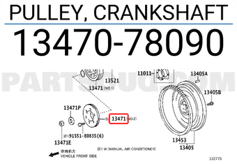 Toyota 1347078090 PULLEY, CRANKSHAFT
