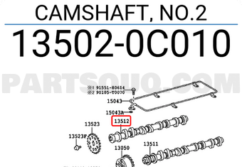 Toyota 135020C010 CAMSHAFT, NO.2