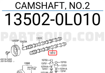 Toyota 135020L010 CAMSHAFT, NO.2