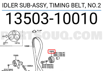 Toyota 1350310010 IDLER SUB-ASSY, TIMING BELT, NO.2