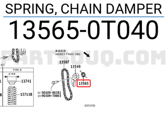 Toyota 135650T040 SPRING, CHAIN DAMPER