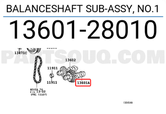 Toyota 1360128010 BALANCESHAFT SUB-ASSY, NO.1