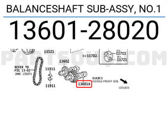 Toyota 1360128020 BALANCESHAFT SUB-ASSY, NO.1