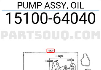 Toyota 1510064040 PUMP ASSY, OIL