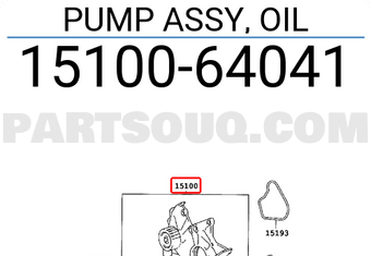 Toyota 1510064041 PUMP ASSY, OIL