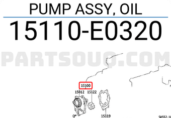 Toyota 15110E0320 PUMP ASSY, OIL