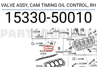 Toyota 1533050010 VALVE ASSY, CAM TIMING OIL CONTROL, RH