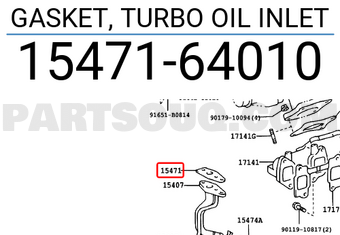 Toyota 1547164010 GASKET, TURBO OIL INLET