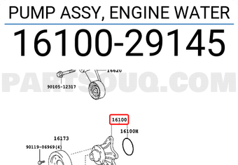 Toyota 1610029145 PUMP ASSY, ENGINE WATER