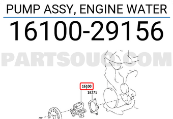 Toyota 1610029156 PUMP ASSY, ENGINE WATER