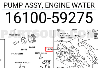 Toyota 1610059275 PUMP ASSY, ENGINE WATER