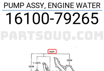 Toyota 1610079265 PUMP ASSY, ENGINE WATER