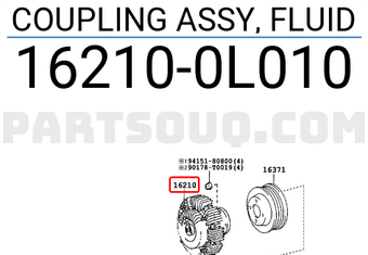 Toyota 162100L010 COUPLING ASSY, FLUID