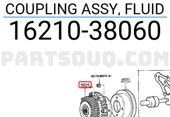 Toyota 1621038060 COUPLING ASSY, FLUID