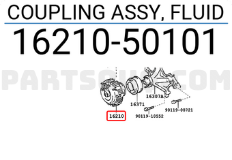 Toyota 1621050101 COUPLING ASSY, FLUID