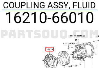 Toyota 1621066010 COUPLING ASSY, FLUID