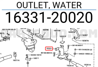 Toyota 1633120020 OUTLET, WATER