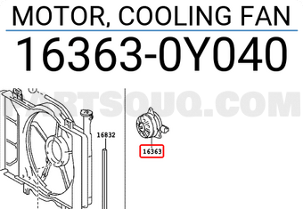 Toyota 163630Y040 MOTOR, COOLING FAN