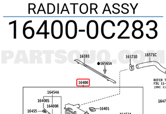 Toyota 164000C283 RADIATOR ASSY