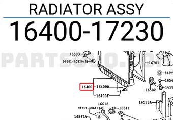 Toyota 1640017230 RADIATOR ASSY