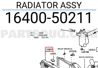 Toyota 1640050211 RADIATOR ASSY