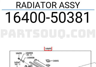 Toyota 1640050381 RADIATOR ASSY