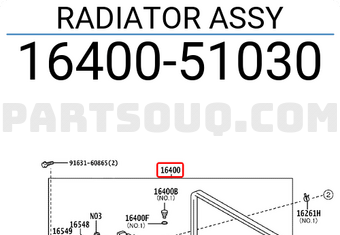 Toyota 1640051030 RADIATOR ASSY