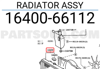Toyota 1640066112 RADIATOR ASSY