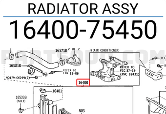 Toyota 1640075450 RADIATOR ASSY