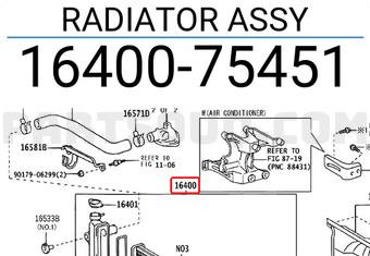 Toyota 1640075451 RADIATOR ASSY