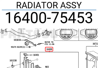 Toyota 1640075453 RADIATOR ASSY