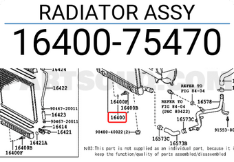 Toyota 1640075470 RADIATOR ASSY