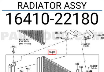 Toyota 1641022180 RADIATOR ASSY