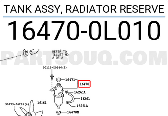 Toyota 164700L010 TANK ASSY, RADIATOR RESERVE