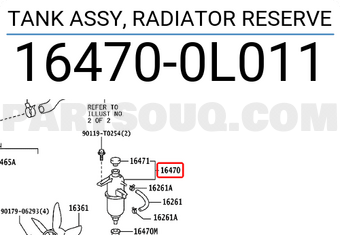 Toyota 164700L011 TANK ASSY, RADIATOR RESERVE