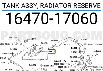 Toyota 1647017060 TANK ASSY, RADIATOR RESERVE