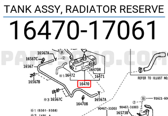 Toyota 1647017061 TANK ASSY, RADIATOR RESERVE