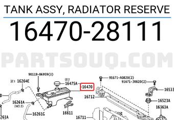Toyota 1647028111 TANK ASSY, RADIATOR RESERVE