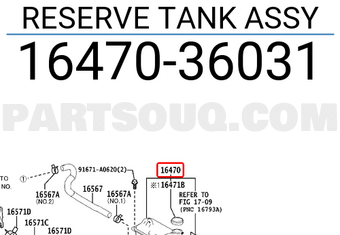 Toyota 1647036031 RESERVE TANK ASSY