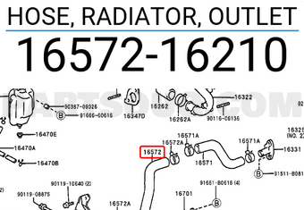 Toyota 1657216210 HOSE, RADIATOR, OUTLET